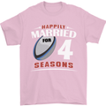 4 Year Wedding Anniversary 4th Rugby Mens T-Shirt 100% Cotton Light Pink