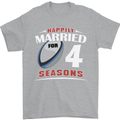 4 Year Wedding Anniversary 4th Rugby Mens T-Shirt 100% Cotton Sports Grey