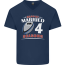 4 Year Wedding Anniversary 4th Rugby Mens V-Neck Cotton T-Shirt Navy Blue