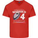 4 Year Wedding Anniversary 4th Rugby Mens V-Neck Cotton T-Shirt Red