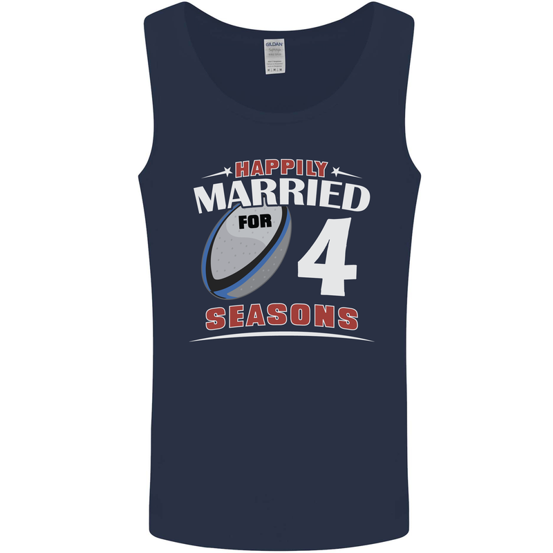 4 Year Wedding Anniversary 4th Rugby Mens Vest Tank Top Navy Blue