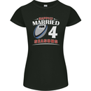4 Year Wedding Anniversary 4th Rugby Womens Petite Cut T-Shirt Black