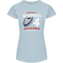 4 Year Wedding Anniversary 4th Rugby Womens Petite Cut T-Shirt Light Blue