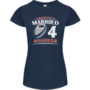 4 Year Wedding Anniversary 4th Rugby Womens Petite Cut T-Shirt Navy Blue