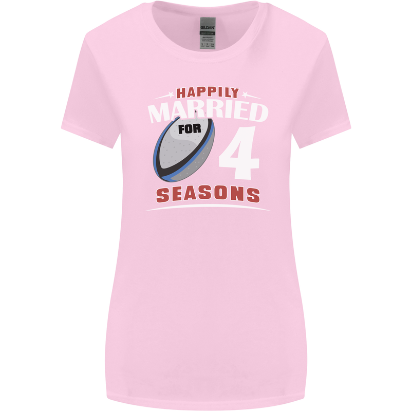 4 Year Wedding Anniversary 4th Rugby Womens Wider Cut T-Shirt Light Pink