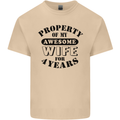 4th Wedding Anniversary 4 Year Funny Wife Mens Cotton T-Shirt Tee Top Sand
