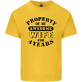 4th Wedding Anniversary 4 Year Funny Wife Mens Cotton T-Shirt Tee Top Yellow
