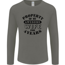 4th Wedding Anniversary 4 Year Funny Wife Mens Long Sleeve T-Shirt Charcoal