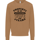 4th Wedding Anniversary 4 Year Funny Wife Mens Sweatshirt Jumper Caramel Latte