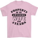 4th Wedding Anniversary 4 Year Funny Wife Mens T-Shirt 100% Cotton Light Pink