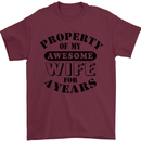 4th Wedding Anniversary 4 Year Funny Wife Mens T-Shirt 100% Cotton Maroon
