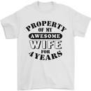 4th Wedding Anniversary 4 Year Funny Wife Mens T-Shirt 100% Cotton White