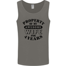 4th Wedding Anniversary 4 Year Funny Wife Mens Vest Tank Top Charcoal