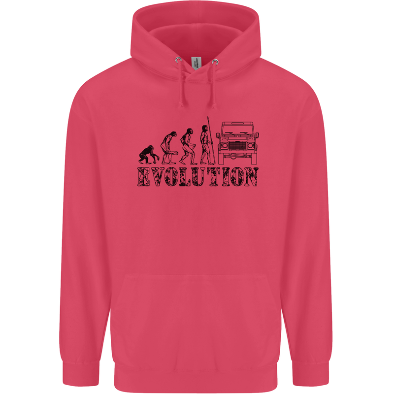 4x4 Evolution Off Roading Road Driving Childrens Kids Hoodie Heliconia