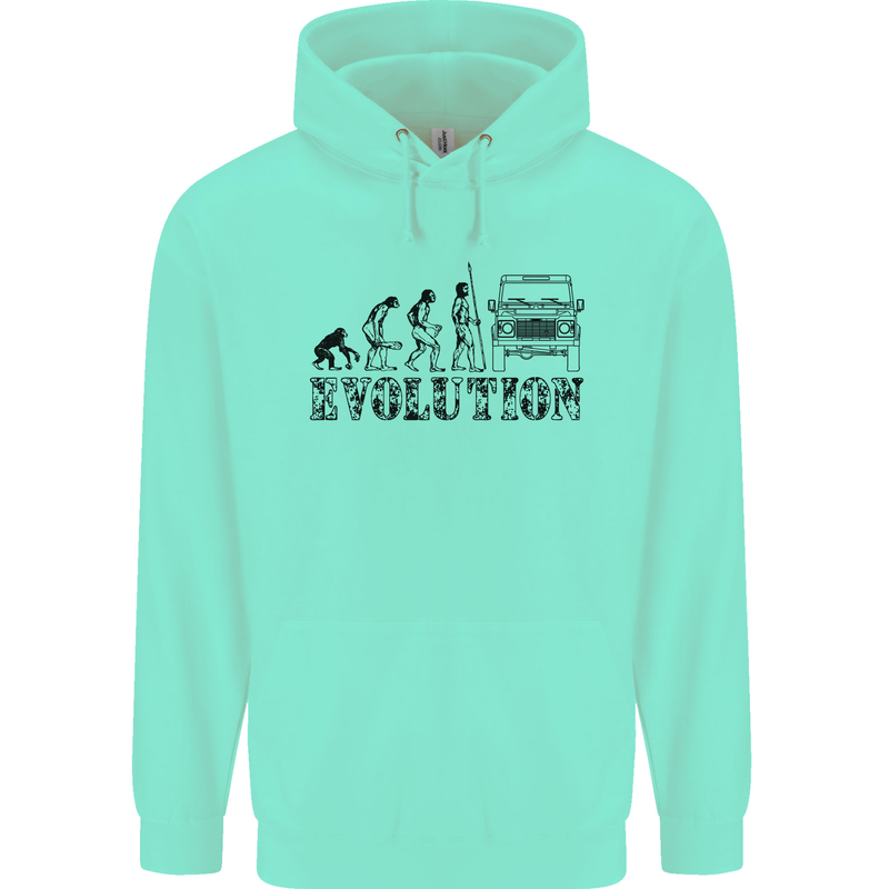 4x4 Evolution Off Roading Road Driving Childrens Kids Hoodie Peppermint