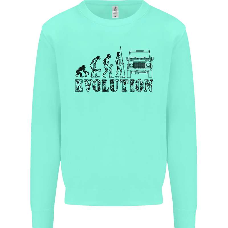 4x4 Evolution Off Roading Road Driving Kids Sweatshirt Jumper Peppermint