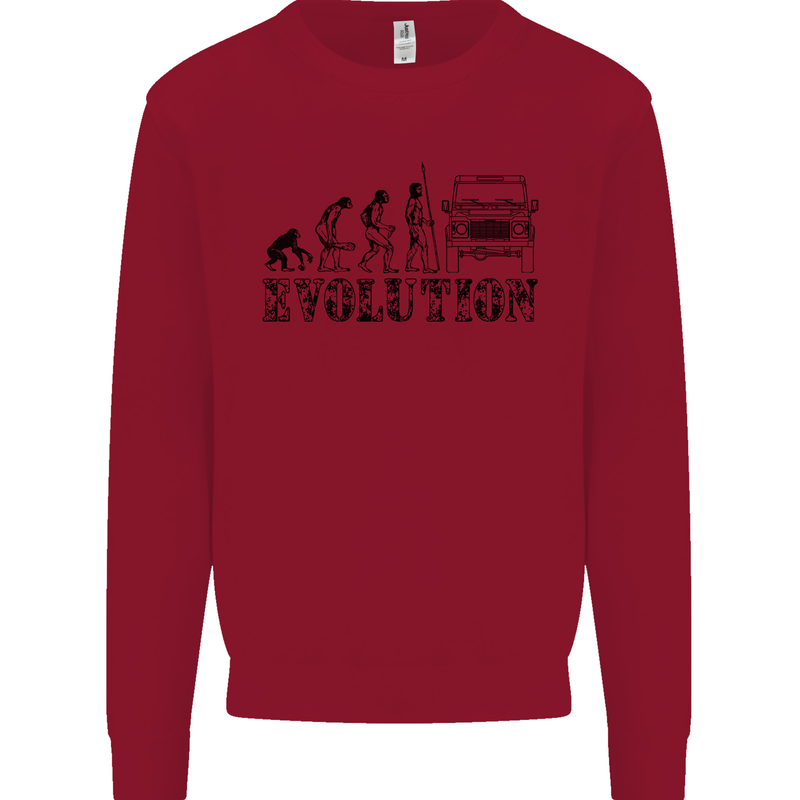 4x4 Evolution Off Roading Road Driving Kids Sweatshirt Jumper Red