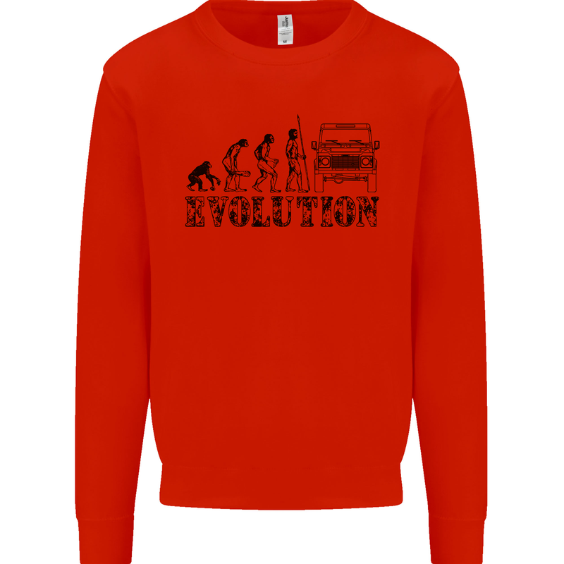 4x4 Evolution Off Roading Road Driving Mens Sweatshirt Jumper Bright Red