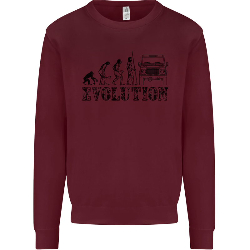 4x4 Evolution Off Roading Road Driving Mens Sweatshirt Jumper Maroon