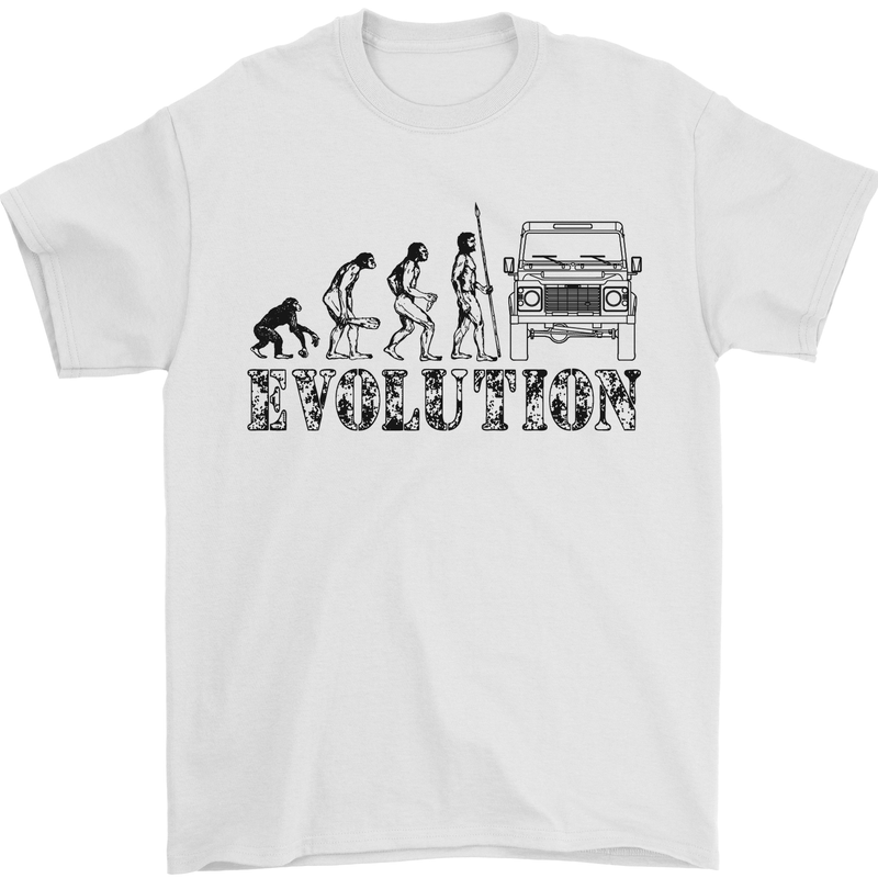 4x4 Evolution Off Roading Road Driving Mens T-Shirt Cotton Gildan White