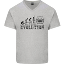 4x4 Evolution Off Roading Road Driving Mens V-Neck Cotton T-Shirt Charcoal