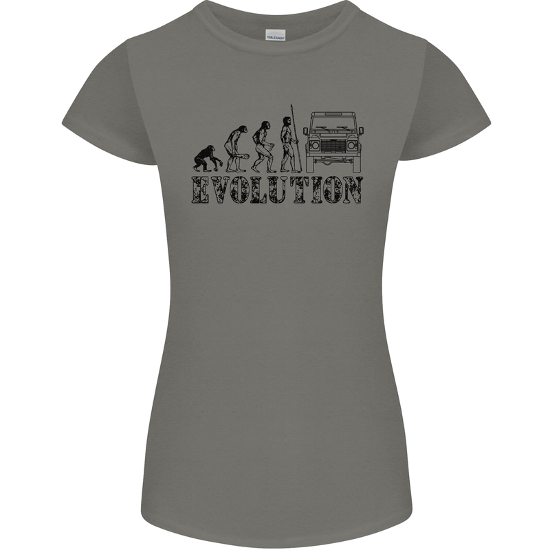 4x4 Evolution Off Roading Road Driving Womens Petite Cut T-Shirt Charcoal