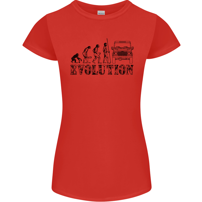 4x4 Evolution Off Roading Road Driving Womens Petite Cut T-Shirt Red