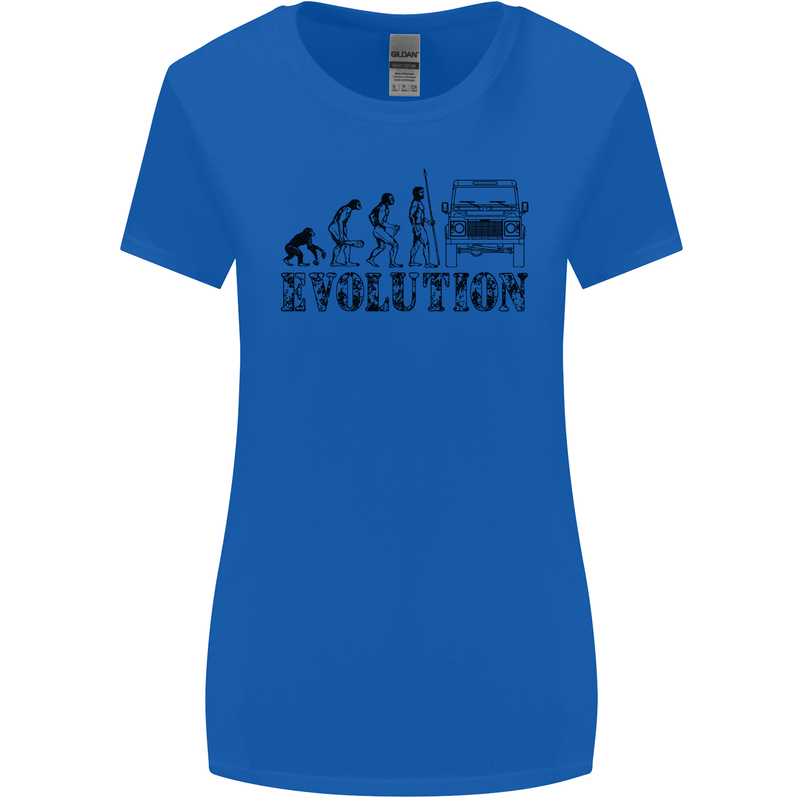 4x4 Evolution Off Roading Road Driving Womens Wider Cut T-Shirt Royal Blue