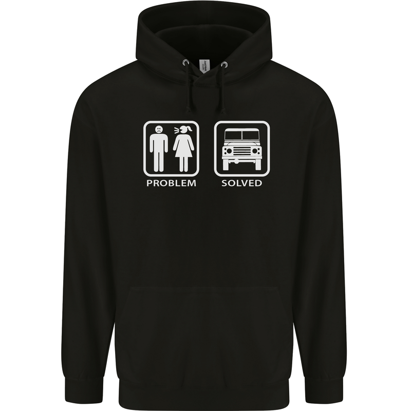 4x4 Problem Solved Off Roading Road Childrens Kids Hoodie Black