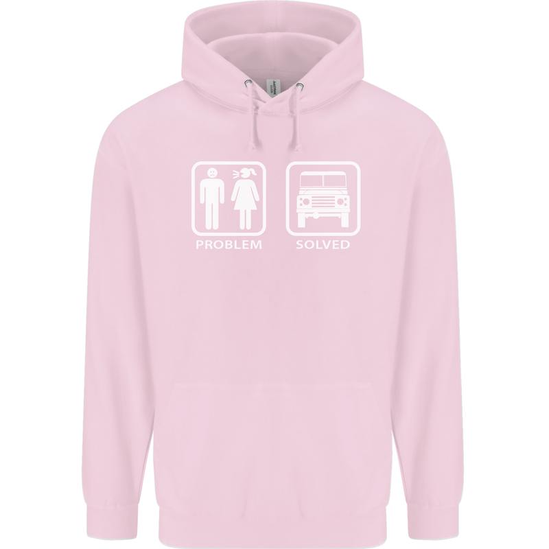 4x4 Problem Solved Off Roading Road Childrens Kids Hoodie Light Pink