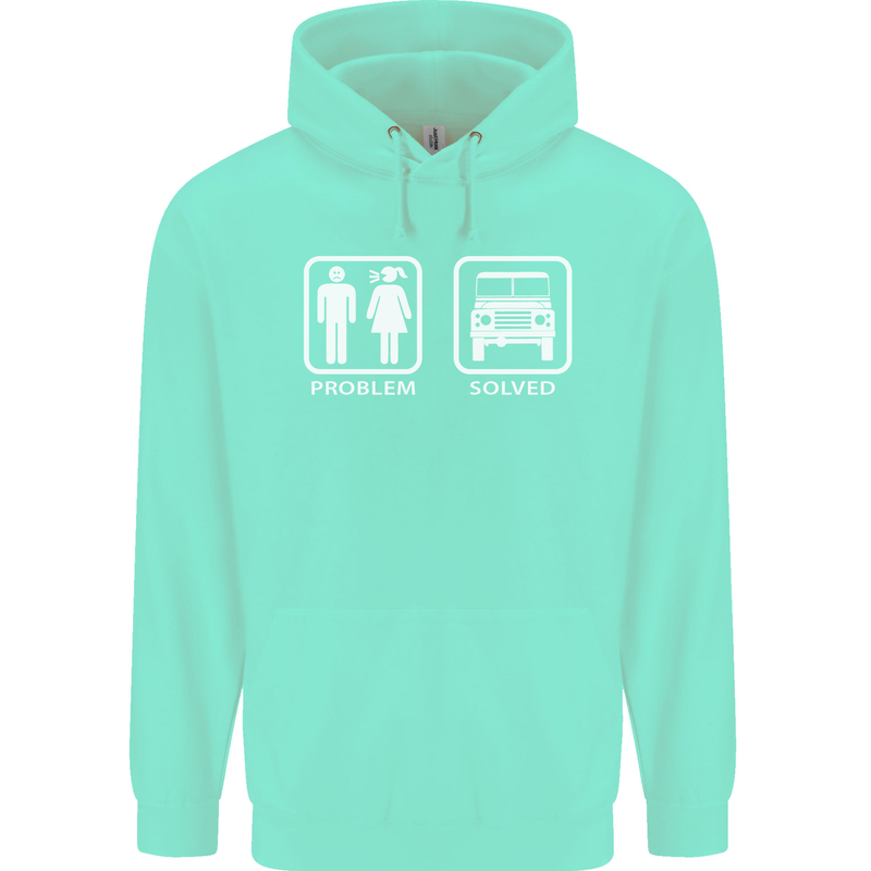 4x4 Problem Solved Off Roading Road Childrens Kids Hoodie Peppermint