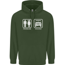 4x4 Problem Solved Off Roading Road Mens 80% Cotton Hoodie Forest Green
