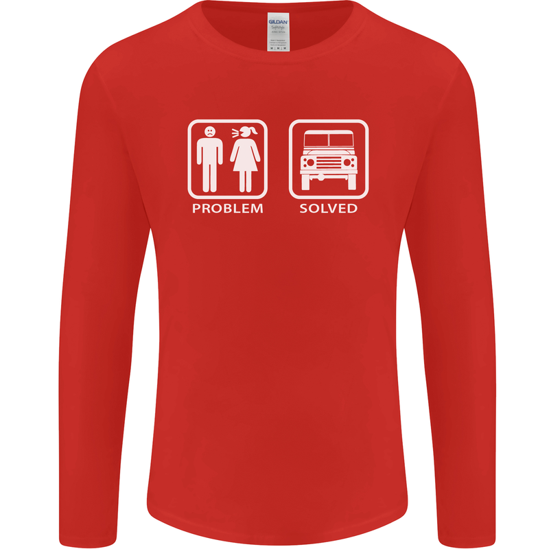 4x4 Problem Solved Off Roading Road Mens Long Sleeve T-Shirt Red