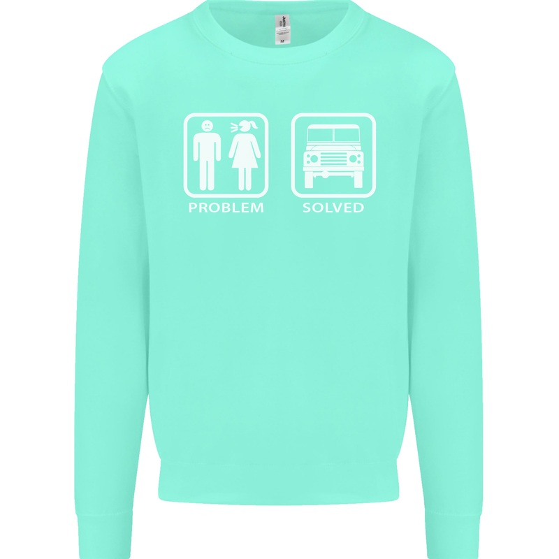 4x4 Problem Solved Off Roading Road Mens Sweatshirt Jumper Peppermint