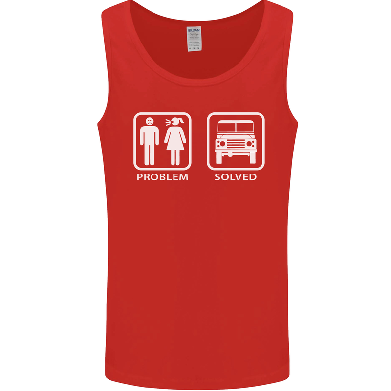 4x4 Problem Solved Off Roading Road Mens Vest Tank Top Red