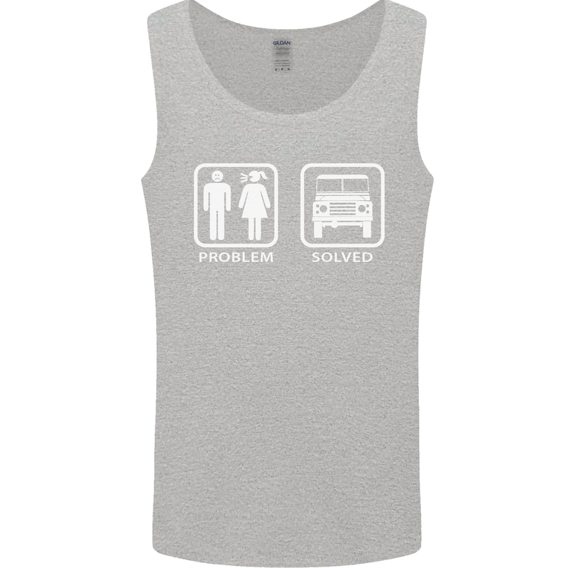 4x4 Problem Solved Off Roading Road Mens Vest Tank Top Sports Grey