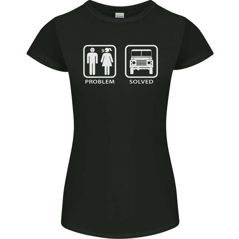 4x4 Problem Solved Off Roading Road Womens Petite Cut T-Shirt Black