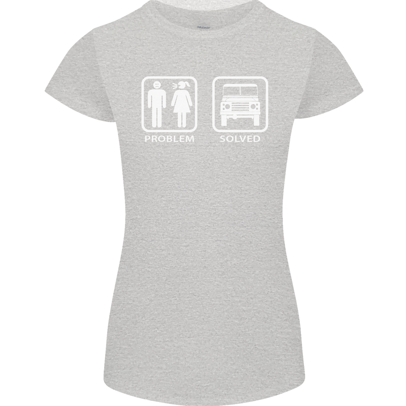 4x4 Problem Solved Off Roading Road Womens Petite Cut T-Shirt Sports Grey