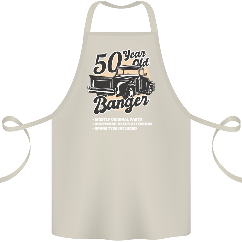 50 Year Old Banger Birthday 50th Year Old Cotton Apron 100% Organic Natural