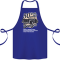 50 Year Old Banger Birthday 50th Year Old Cotton Apron 100% Organic Royal Blue