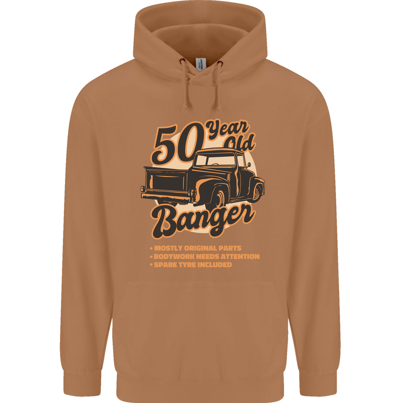 50 Year Old Banger Birthday 50th Year Old Mens 80% Cotton Hoodie Caramel Latte