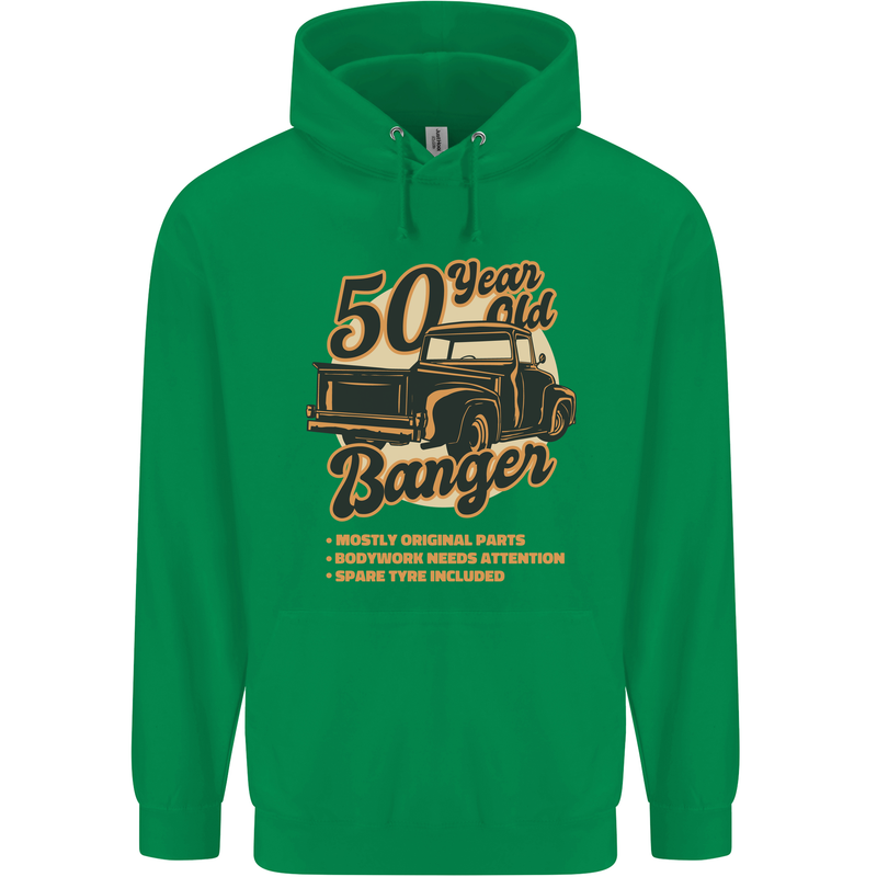 50 Year Old Banger Birthday 50th Year Old Mens 80% Cotton Hoodie Irish Green