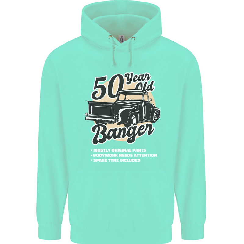 50 Year Old Banger Birthday 50th Year Old Mens 80% Cotton Hoodie Peppermint