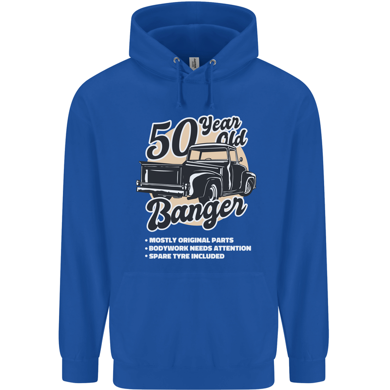 50 Year Old Banger Birthday 50th Year Old Mens 80% Cotton Hoodie Royal Blue