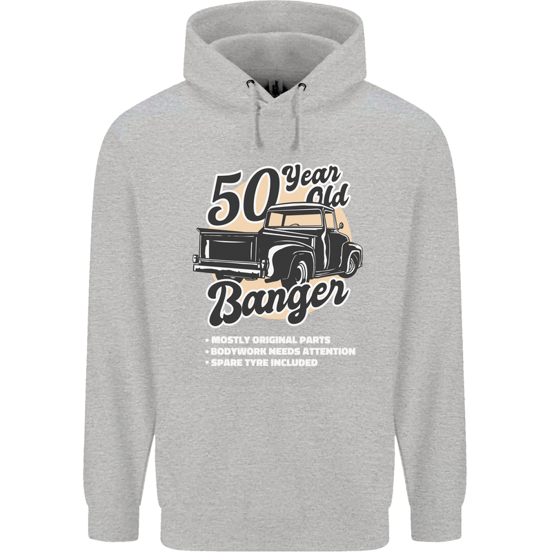 50 Year Old Banger Birthday 50th Year Old Mens 80% Cotton Hoodie Sports Grey