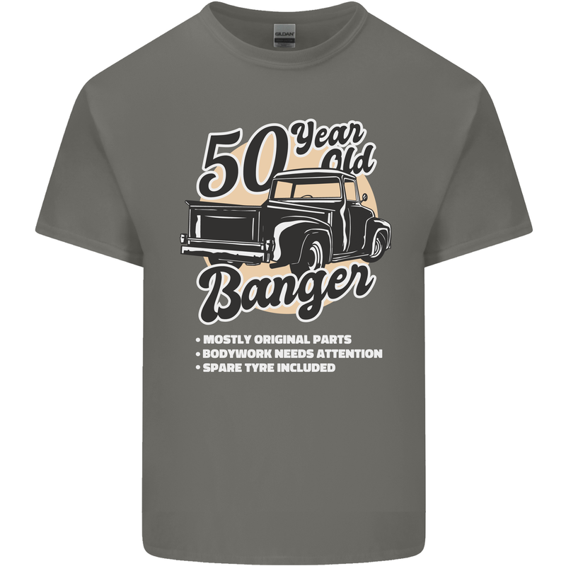 50 Year Old Banger Birthday 50th Year Old Mens Cotton T-Shirt Tee Top Charcoal