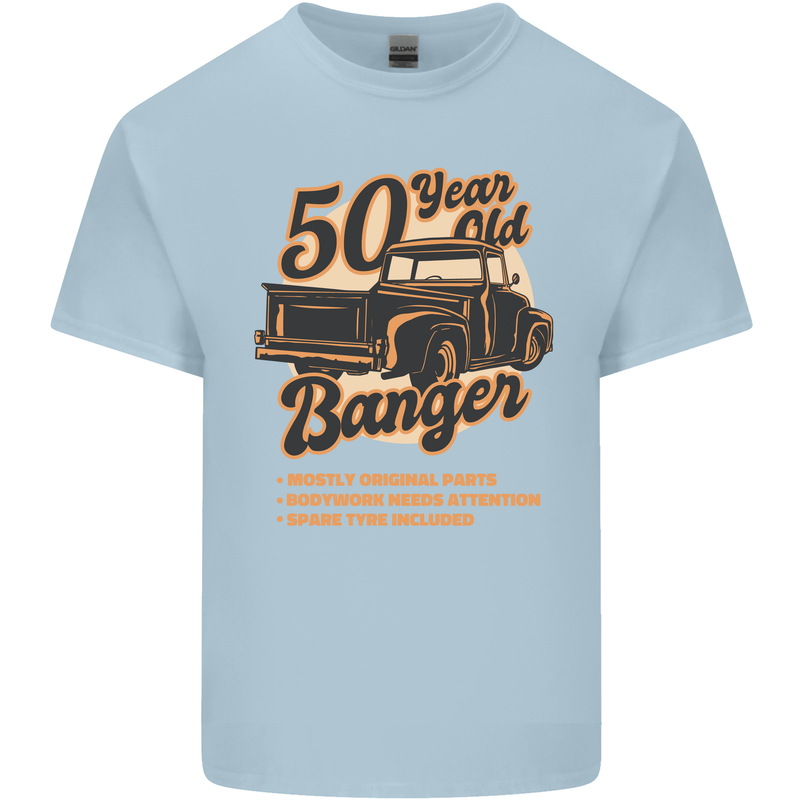 50 Year Old Banger Birthday 50th Year Old Mens Cotton T-Shirt Tee Top Light Blue