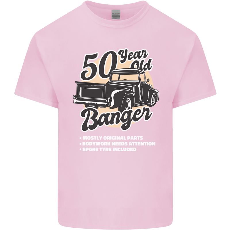 50 Year Old Banger Birthday 50th Year Old Mens Cotton T-Shirt Tee Top Light Pink