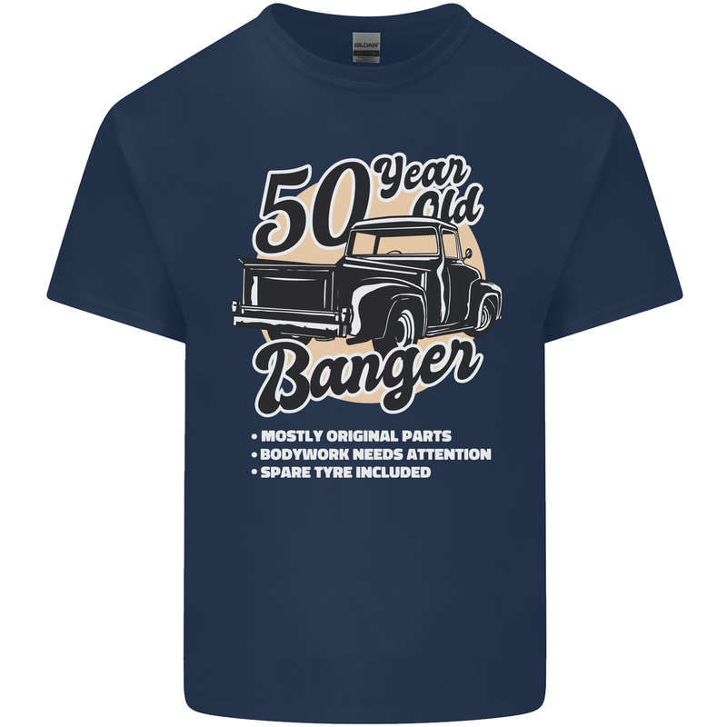50 Year Old Banger Birthday 50th Year Old Mens Cotton T-Shirt Tee Top Navy Blue