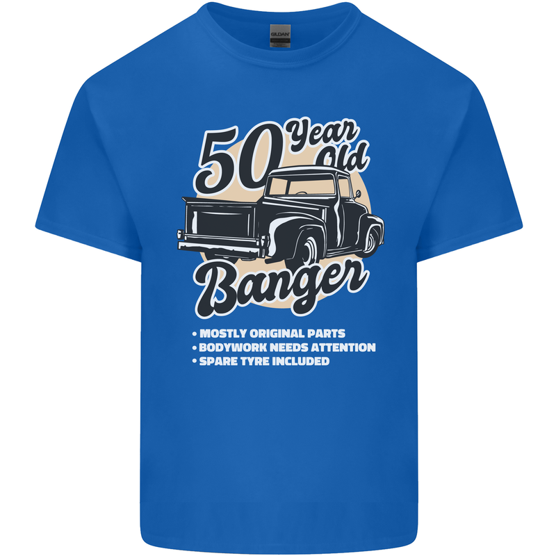 50 Year Old Banger Birthday 50th Year Old Mens Cotton T-Shirt Tee Top Royal Blue